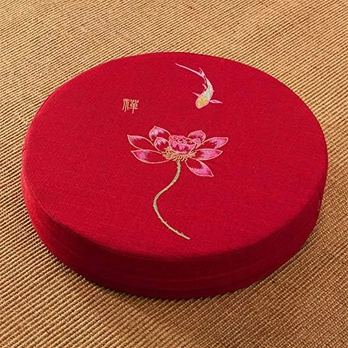 Chickle Round Cushion Thicken Futon Floor Pillows Living Room Bedroom Meditation Cushion Beige Lotus 1 15.7"x15.7"x3.9" 5 Chickle Round Cushion Thicken Futon Floor Pillows Living Room Bedroom Meditation Cushion Beige Lotus 1 15.7"x15.7"x3.9" - Image 5