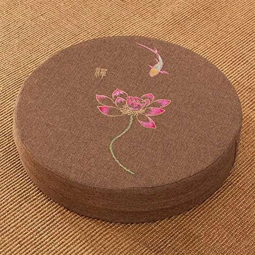 Chickle Round Cushion Thicken Futon Floor Pillows Living Room Bedroom Meditation Cushion Beige Lotus 1 15.7"x15.7"x3.9" 9 Chickle Round Cushion Thicken Futon Floor Pillows Living Room Bedroom Meditation Cushion Beige Lotus 1 15.7"x15.7"x3.9" - Image 9