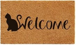 Calloway Mills 102161729 Feline Welcome Doormat Natural, Black