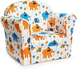 HONEY JOY Toddler Couch, Cozy Kids Sofa With Fun Cartoon Character, Toddler Furniture With Linen Fabric & Sturdy Wood Construction, Toddler Chair For Boys Girls(Pink Mermaid) -Safavieh Furniture 61Sd KCkOeL. AC