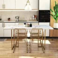 CosmoLiving By Cosmopolitan Astor Dining Table, White -Safavieh Furniture 61U0ugt9z2L