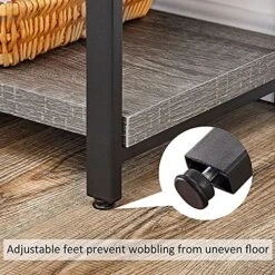 BON AUGURE Rustic Console Table Behind Sofa, Industrial Entryway Table With Storage Shelves, 3 Tier Long Bookshelf For Entry (55 Inch, Dark Grey Oak) 9 BON AUGURE Rustic Console Table Behind Sofa, Industrial Entryway Table With Storage Shelves, 3 Tier Long Bookshelf For Entry (55 Inch, Dark Grey Oak) -Safavieh Furniture 61VKH4JAB1S