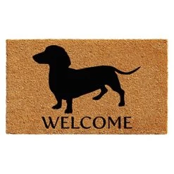 Calloway Mills 103031729 Dachshund Doormat, 17" X 29", Natural/Black