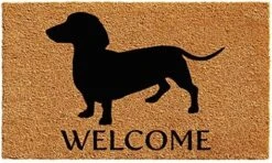 Calloway Mills 103031729 Dachshund Doormat, 17" X 29", Natural/Black -Safavieh Furniture 61YMbO02jiL. AC