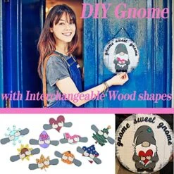 Gnome Door Hanger Seasonal Welcome Sign With Interchangeable Holiday Pieces Christmas Garland Candy Swirl Garland Ornament (Multicolor, One Size) -Safavieh Furniture 61bew4AsRVL