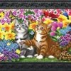 Briarwood Lane Garden Kittens Spring Doormat Floral Indoor Outdoor 30" X 18"
