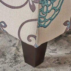 Christopher Knight Home Breanna Fabric Storage Ottoman, White And Blue Floral -Safavieh Furniture 61eSn3yUaqL