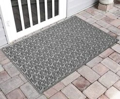 Bungalow Flooring Waterhog Door Mat, 3' X 5' Made In USA, Durable And Decorative Floor Covering, Skid Resistant, Indoor/Outdoor, Water-Trapping, Dogwood Leaf Collection, Dark Brown -Safavieh Furniture 61elhKwOBSL. AC