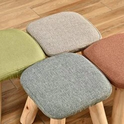 Upholstered Footstool Home Shoe Bench Fabric Sofa Stool Comfortable And Breathable Sedentary Is Not Tired Solid Wood Stool Bearing 100kg 28x28x28cm (Color : Light Green) -Safavieh Furniture 61iYS9oH2NL