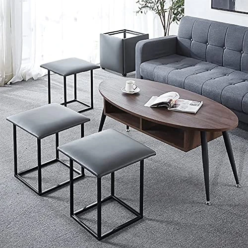 KIPMIK Modern Lightweight Functional Vanity Stool Upholstered Leather Vanity Chairs With Heavy Duty Legs & Universal Wheels, Suitable For Living Room (Color : Gray) 5 KIPMIK Modern Lightweight Functional Vanity Stool Upholstered Leather Vanity Chairs With Heavy Duty Legs & Universal Wheels, Suitable For Living Room (Color : Gray) - Image 5