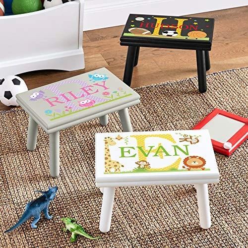 Let’s Make Memories Personalized My Own Name Step Stool - Children’s Step Stool - Sturdy Wood – Non-Toxic Paint, Sealer - Unicorn Design - White - 14’Wx9.25”Lx8.75”H - Ages 3+ 2 Let’s Make Memories Personalized My Own Name Step Stool - Children’s Step Stool - Sturdy Wood – Non-Toxic Paint, Sealer - Unicorn Design - White - 14’Wx9.25”Lx8.75”H - Ages 3+ - Image 2