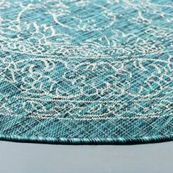 SAFAVIEH Courtyard Collection 7'10" Round Turquoise CY8680 Indoor-Outdoor Waterproof Easy-Cleaning Patio Backyard Mudroom Area-Rug 5 SAFAVIEH Courtyard Collection 7'10" Round Turquoise CY8680 Indoor-Outdoor Waterproof Easy-Cleaning Patio Backyard Mudroom Area-Rug -Safavieh Furniture 61rvnz2b21S