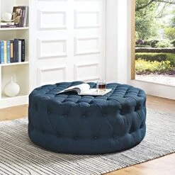 Modway Amour Fabric Upholstered Button-Tufted Round Ottoman In Azure -Safavieh Furniture 61wPpKnfxUL