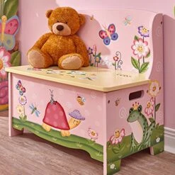 Fantasy Fields - Hand Crafted & Painted Kids Storage Bench Seat - Magic Garden -Safavieh Furniture 61wcEobyyLL