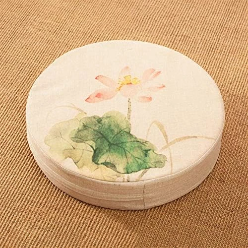 Chickle Round Cushion Thicken Futon Floor Pillows Living Room Bedroom Meditation Cushion Beige Lotus 1 15.7"x15.7"x3.9" 14 Chickle Round Cushion Thicken Futon Floor Pillows Living Room Bedroom Meditation Cushion Beige Lotus 1 15.7"x15.7"x3.9" - Image 14