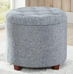 Ornavo Home Donovan Tufted Round Storage Ottoman With Removable Lid For Living Room And Bedroom - Beige Linen -Safavieh Furniture 61xpKw9SYSL. AC