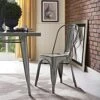 Modway Promenade Industrial Modern Steel Kitchen And Dining Room Chair In Gunmetal, One