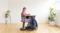 ECR4Kids Cave Open Front Student Desk With Plastic Book Box, Classroom School Desk With Large Storage Organizer, Pencil Grooves And 2 Bag Hooks, Kids Study Desk, Ready-to-Assemble - Maple/Black -Safavieh Furniture 71WH2RkmFhL