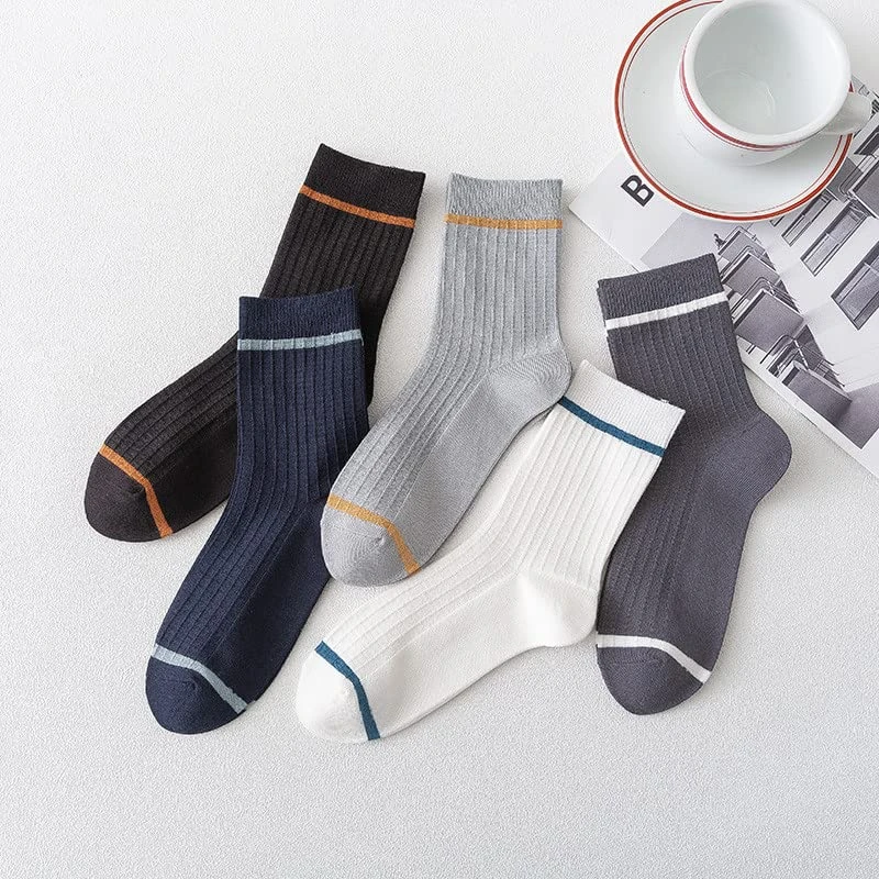 1 Pairs Male Casual Striped Socks Solid Breathable Middle Socks Fussy Socks (Black, 18-40 Year) 4 1 Pairs Male Casual Striped Socks Solid Breathable Middle Socks Fussy Socks (Black, 18-40 Year) - Image 4